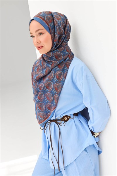 Tencel Monare Şal Tomurcuk İndigo