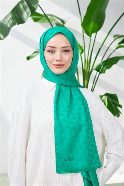 Triangle Desen İpeksi Jakar Şal Benetton Yeşil 9005-16