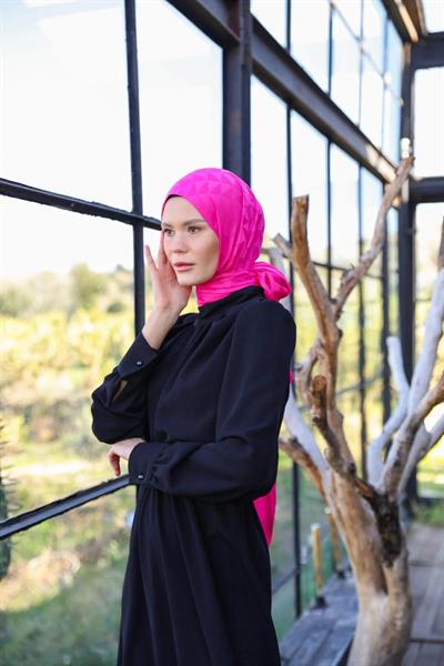 Triangle Desen İpeksi Jakar Şal İran Pembesi 9005-25