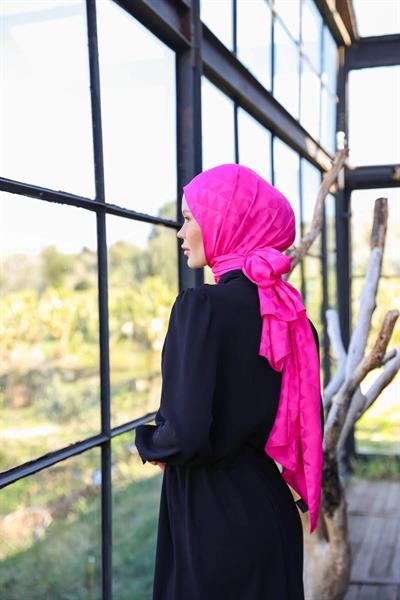 Triangle Desen İpeksi Jakar Şal İran Pembesi 9005-25