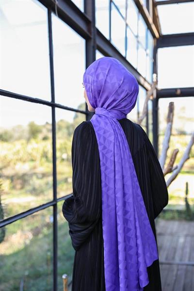 Triangle Desen İpeksi Jakar Şal İris 9005-19