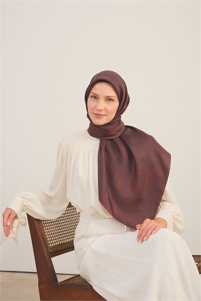 Twill İpek Büyük Boy Eşarp Bordo