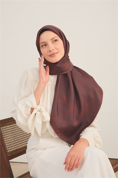 Twill İpek Büyük Boy Eşarp Bordo