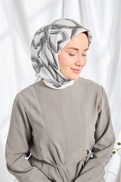 Twill İpek Eşarp Bloom Beyaz