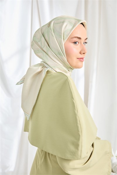 Twill İpek Eşarp Bloom Ekru