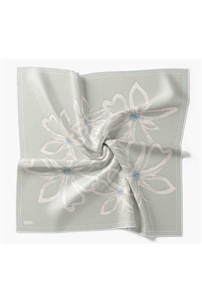 Twill İpek Eşarp Bloom Gri