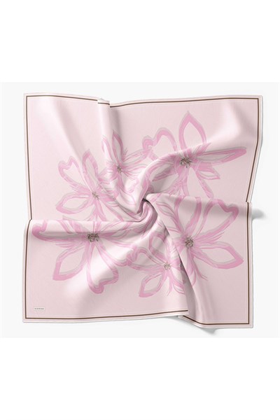 Twill İpek Eşarp Bloom Pembe