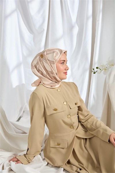 Twill İpek Eşarp Bloom Pudra