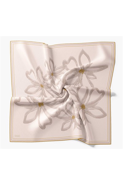 Twill İpek Eşarp Bloom Pudra