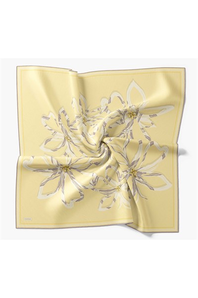 Twill İpek Eşarp Bloom Sarı