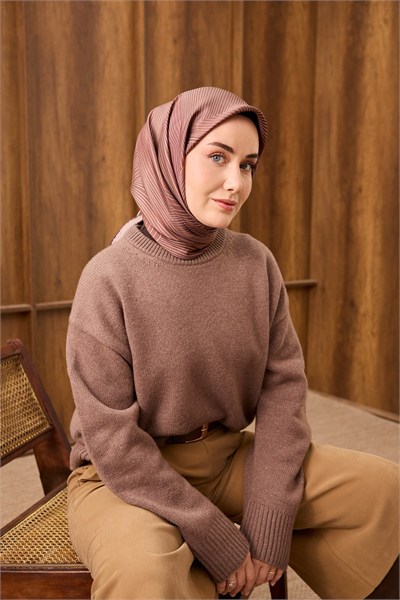 Twill İpek Eşarp Fluid Lines Kiremit