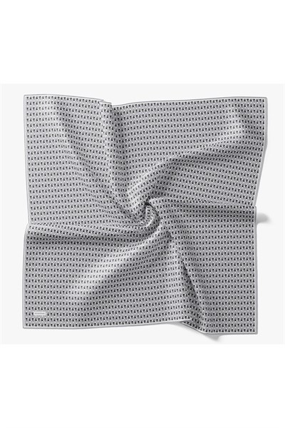 Twill İpek Eşarp Geometric Pattern Siyah