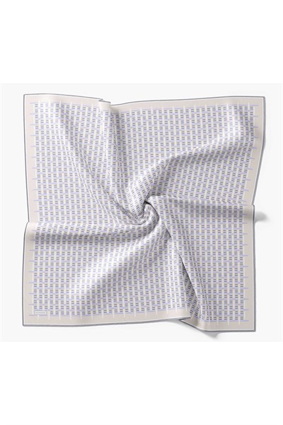 Twill İpek Eşarp Geometrik Bej