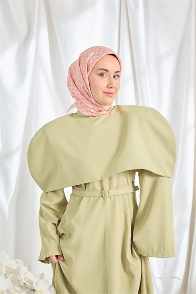 Twill İpek Eşarp Geometrik Pembe