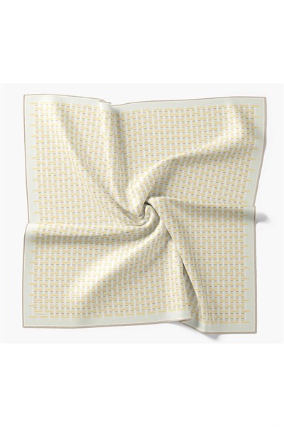 Twill İpek Eşarp Geometrik Taş