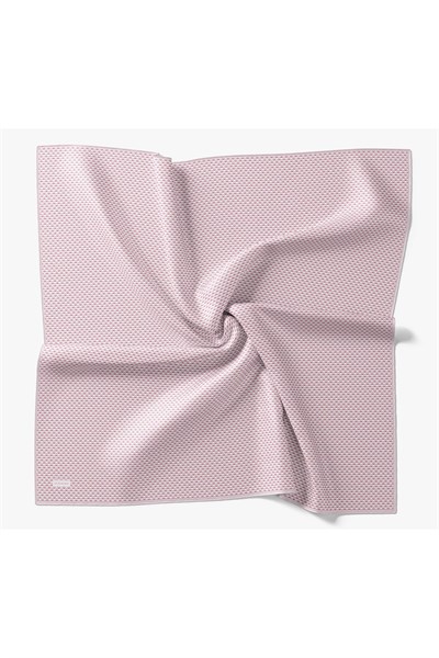 Twill İpek Eşarp Micro Kare Koyu Pembe