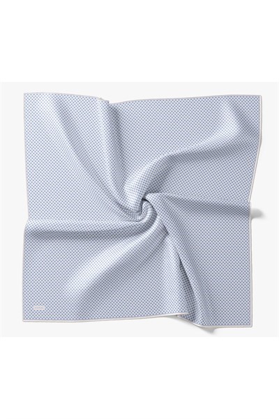 Twill İpek Eşarp Micro Kare Mavi