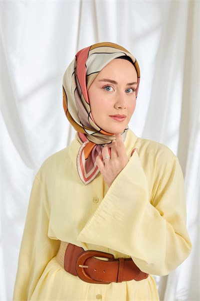 Twill İpek Eşarp Mid-Century Gülkurusu