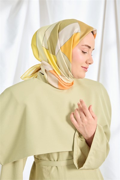 Twill İpek Eşarp Mid-Century Sarı