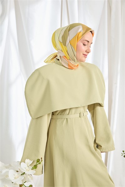 Twill İpek Eşarp Mid-Century Sarı