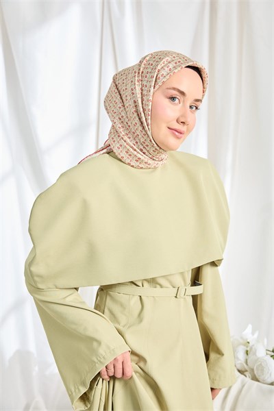 Twill İpek Eşarp Mini Bouquet Krem