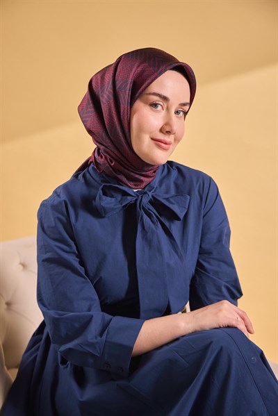 Twill İpek Eşarp Minimal Desen Siyah 90x90