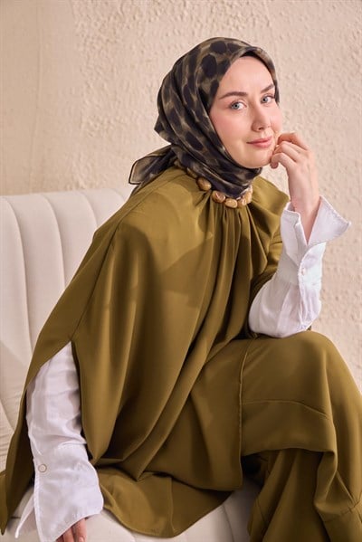 Twill İpek Eşarp Noiré Asker Yeşili 90x90