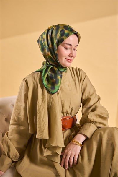 Twill İpek Eşarp Noiré Yeşil 90x90