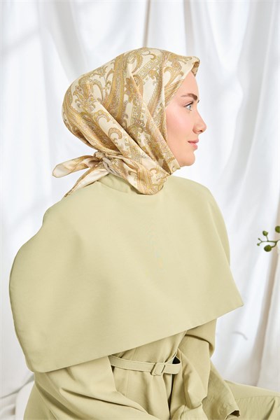 Twill İpek Eşarp Ottoman Paisley Krem