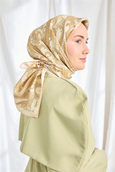 Twill İpek Eşarp Ottoman Paisley Krem
