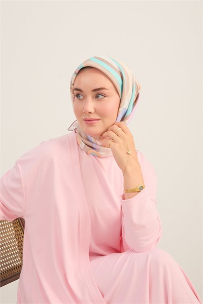 Twill İpek Eşarp Retro Paisley Yavruağzı