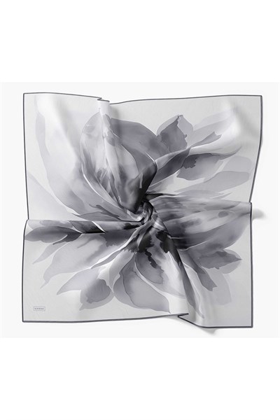 Twill İpek Eşarp Watercolor Gri