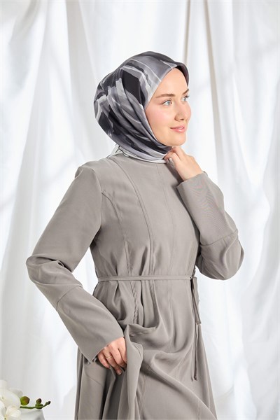 Twill İpek Eşarp Watercolor Gri
