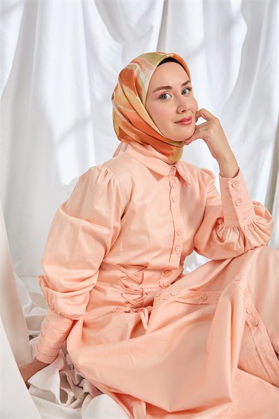Twill İpek Eşarp Watercolor Yavruağzı