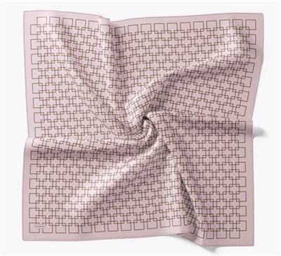 Twill İpek Eşarp Zincir Pudra 90x90