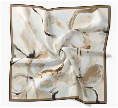 Twill İpek Petal Eşarp Yağ Yeşili 90x90