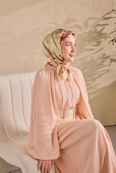 Twill İpek Watercolor Eşarp Pudra Pembe 90x90