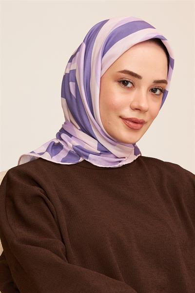 Twist Lila Mor Pamuk Viskon Eşarp Modeli