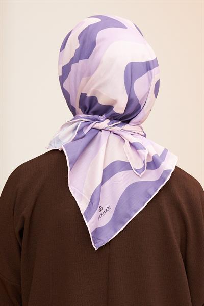 Twist Lila Mor Pamuk Viskon Eşarp Modeli