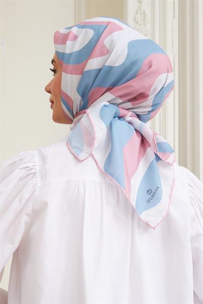 Twist Pudra Mavi  Pamuk Viskon Eşarp