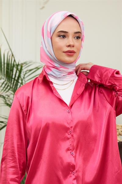 Twist Soft Mavi  Pamuk Viskon Eşarp