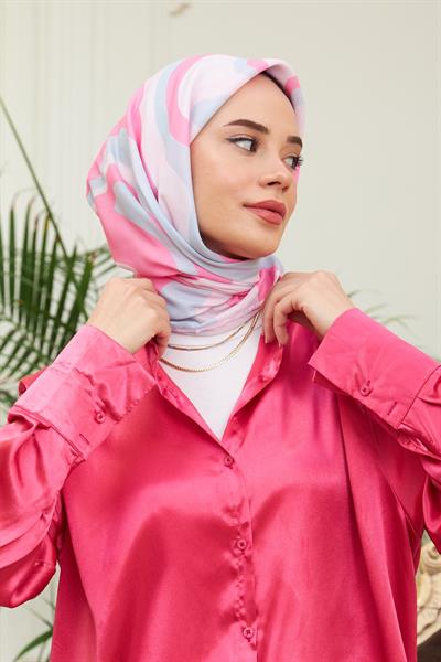 Twist Soft Mavi  Pamuk Viskon Eşarp