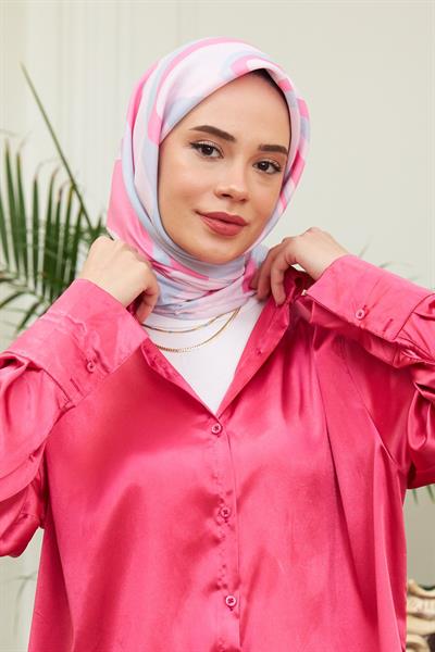 Twist Soft Mavi  Pamuk Viskon Eşarp