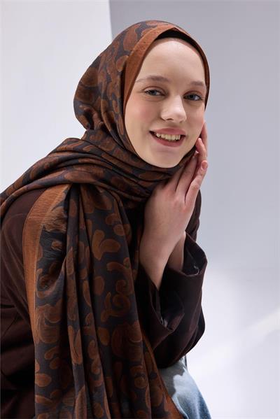 Urban Hours Harmony Kızıl Kahve Mayda Şal 190x70