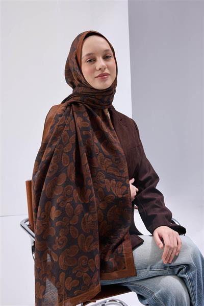 Urban Hours Harmony Kızıl Kahve Mayda Şal 190x70