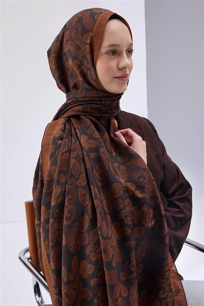 Urban Hours Harmony Kızıl Kahve Mayda Şal 190x70