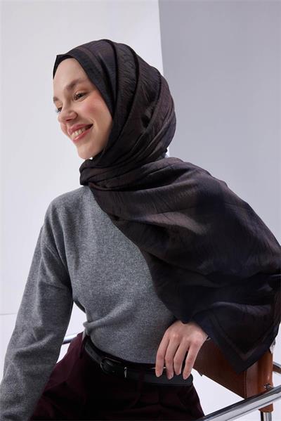 Mayda Şal Pera Lacivert İnce Dokulu Dökümlü 190x70