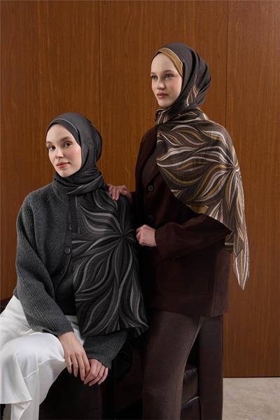 Viskon Karışımlı Mayda Şal Sarı Zemin Çok Renkli Desenli Tok Duruşlu 190x70