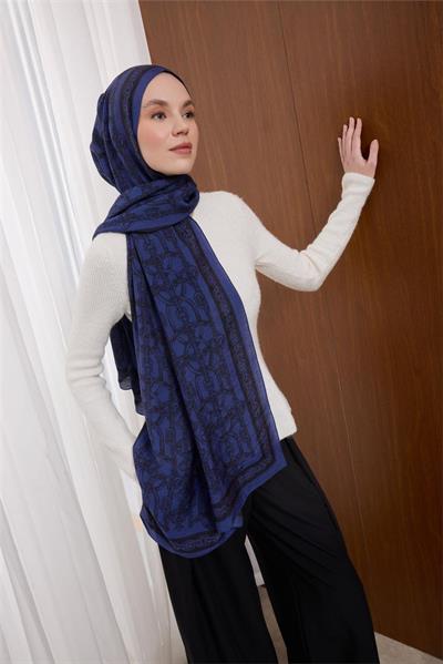 Viskon Mayda Şal Funda Zincir Desenli Tok Duruşlu 190x70
