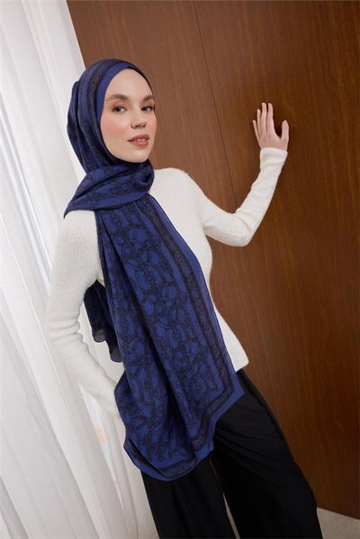 Viskon Mayda Şal Funda Zincir Desenli Tok Duruşlu 190x70